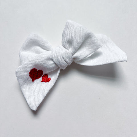 white linen love bow