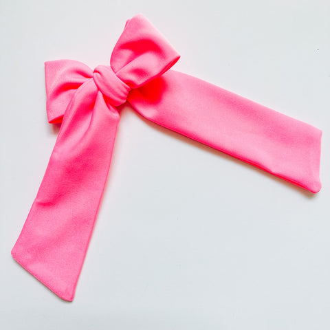 bright pink swim bow (long tails)