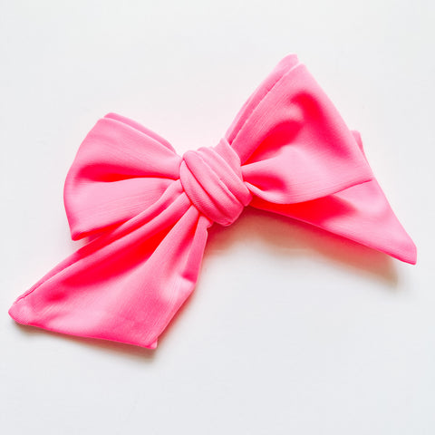 hot pink swim bow