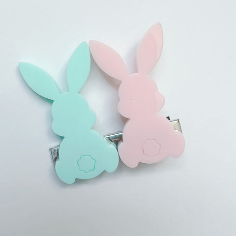 pink + blue bunny clip