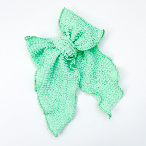 mint crinkle bow (large size)