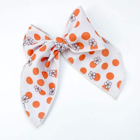 orange blossoms fabric bow