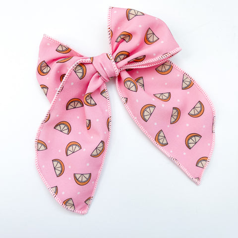 pink lemonade fabric bow