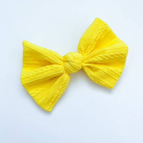 hot yellow knot bow