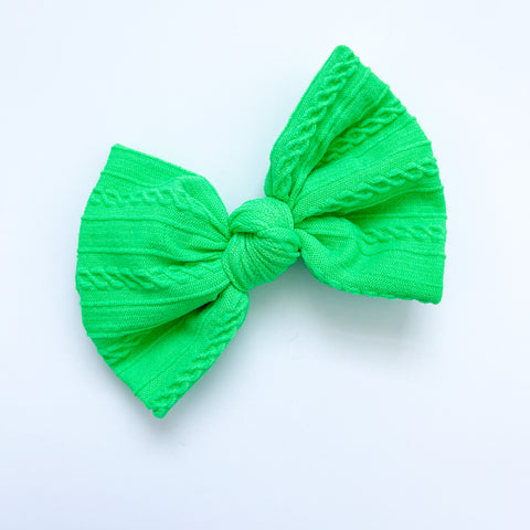 neon green knot bow