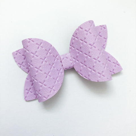 lilac X leather bow