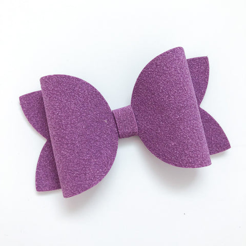 lilac suede bow