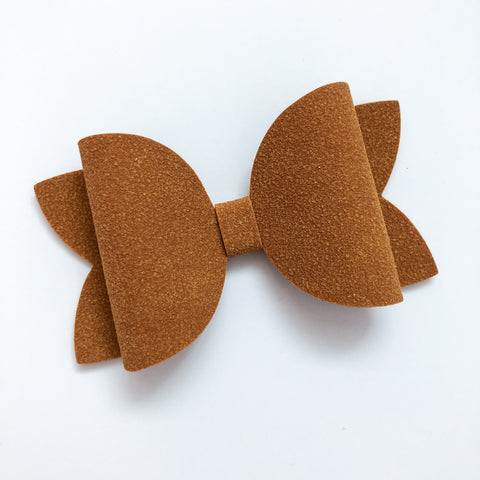 copper suede bow