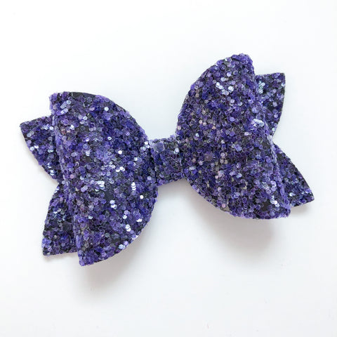 amethyst glitter bow