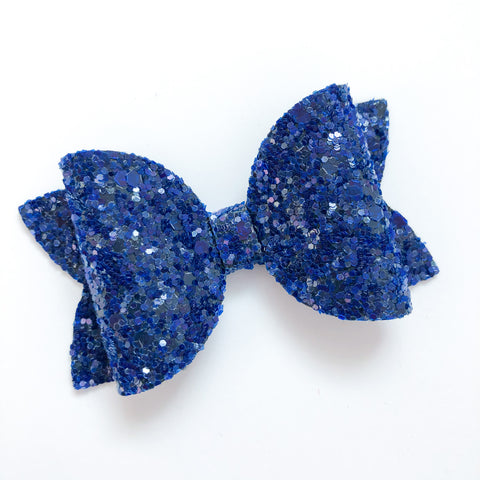 sapphire glitter bow