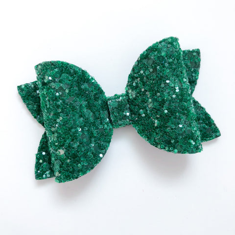 emerald glitter bow