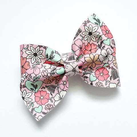 boho flowers pinwheel bow