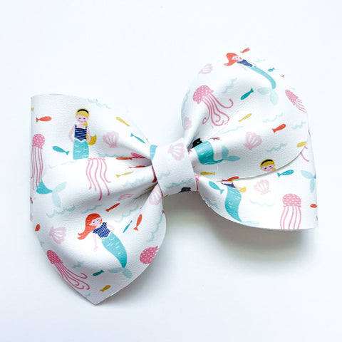 mermaid love pinwheel bow