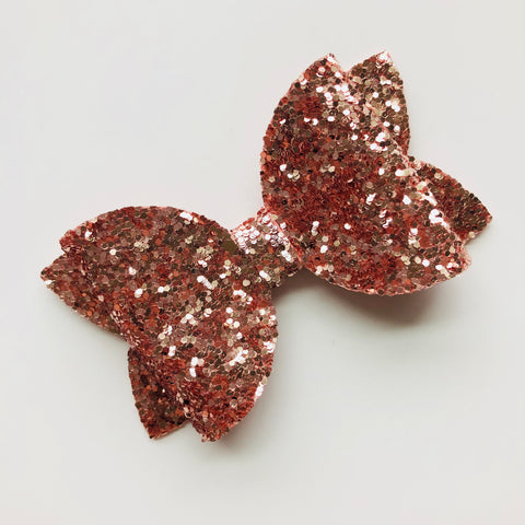 rose gold glitter bow