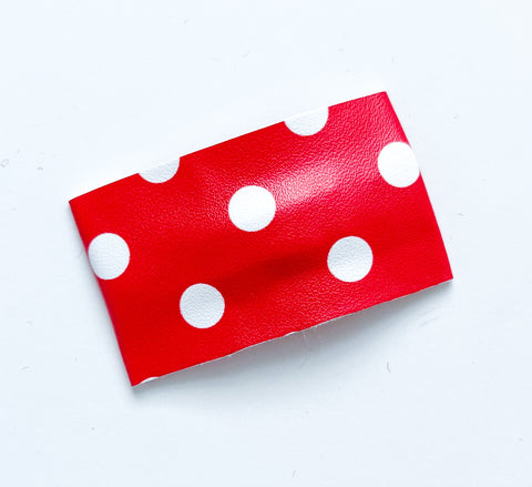 red minnie dots snap clip