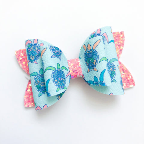 tribal turtles leather bow