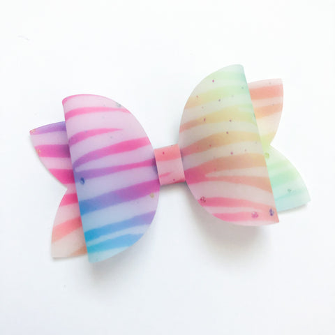 pastel zebra matte jelly bow