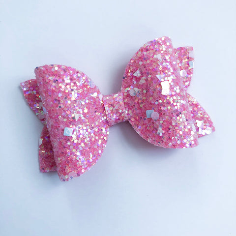 raspberry glitter bow