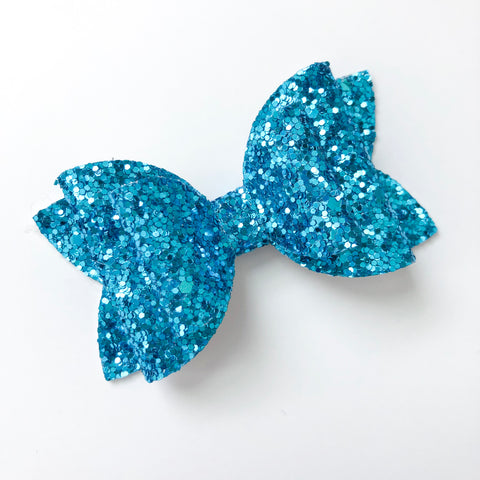 neon blue glitter bow