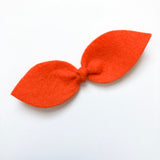 bright tangerine orange felt bow