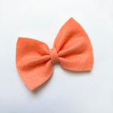 papaya orange felt bow