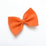 tangerine felt bow