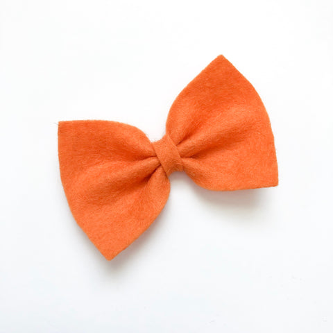 tangerine felt bow