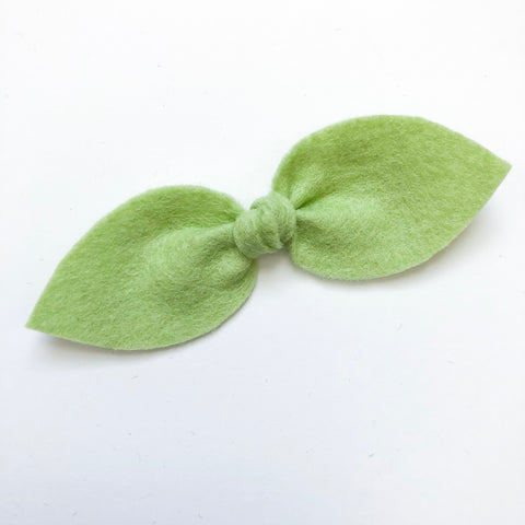 kiwi green felt bow