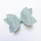 heathered mint felt bow