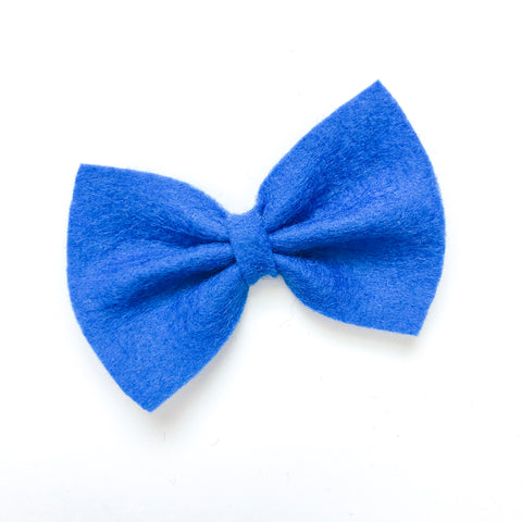 cobalt felt bow