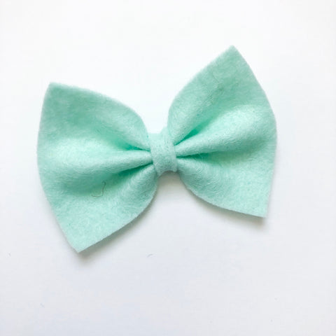 aqua felt bow