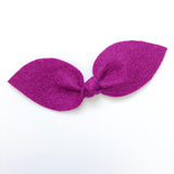 purple felt bow