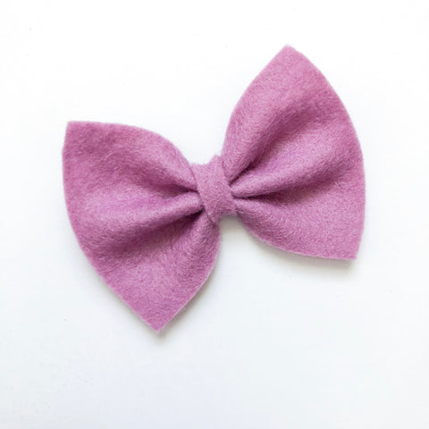 lilac purple felt bow