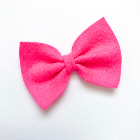 hot pink felt bow