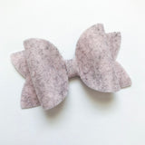 heathered pink felt bow