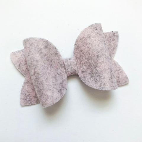 heathered pink felt bow