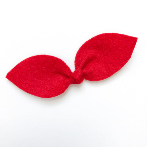 cherry red felt bow