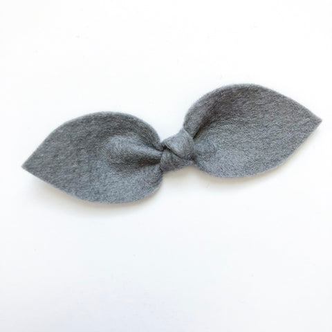 shark gray felt bow