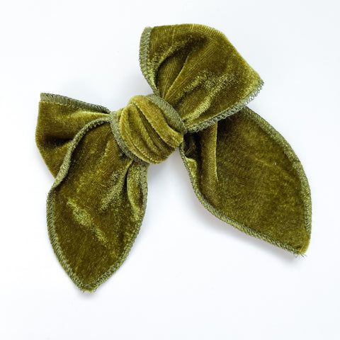 chartreuse velvet bow