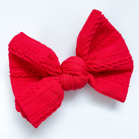 candy apple red knot bow