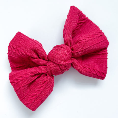 raspberry knot bow