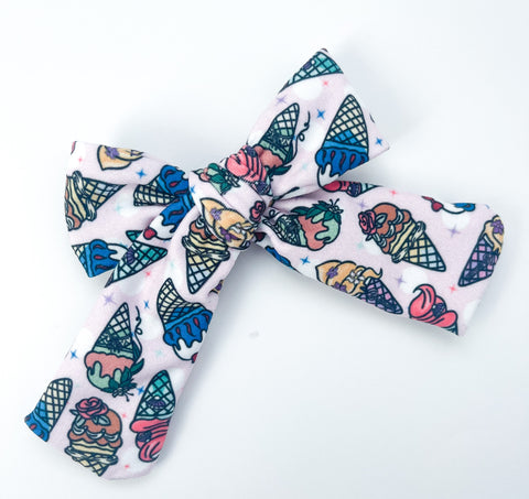 princess ice cream cones fabric bow