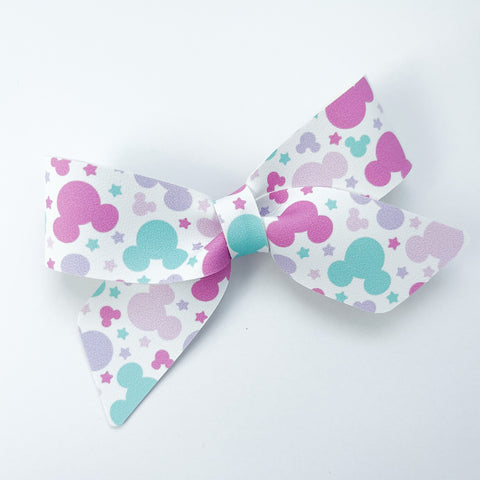 pastel mouse leather bow