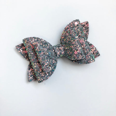 galaxy glitter bow