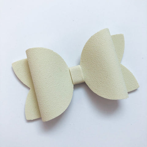 ivory suede bow